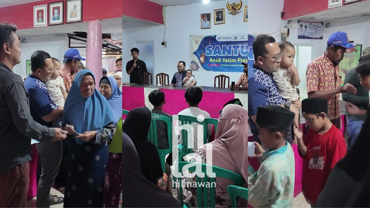 Dekat dengan Rakyat, Hilal Hilmawan Gandeng Sang Buah Hati Saat Santuni Anak Yatim di Desa Tanjakan